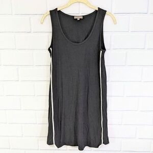 Lilla P Black Sleeveless Scoopneck Dress with White Contrast Piping, L